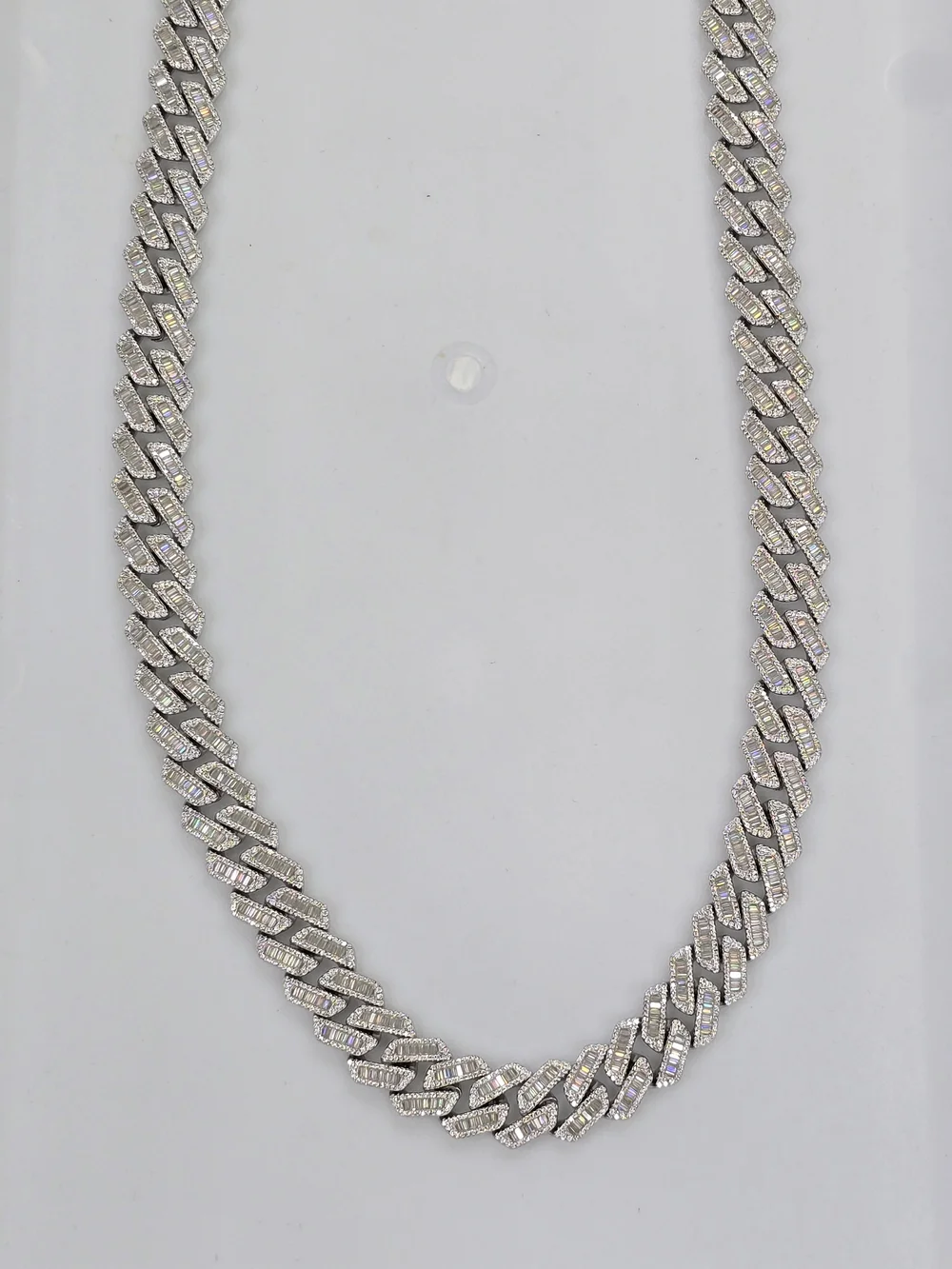 925 Sterlings Silver Moissanite Diamond Cuban Chain 14mm 24 Inches